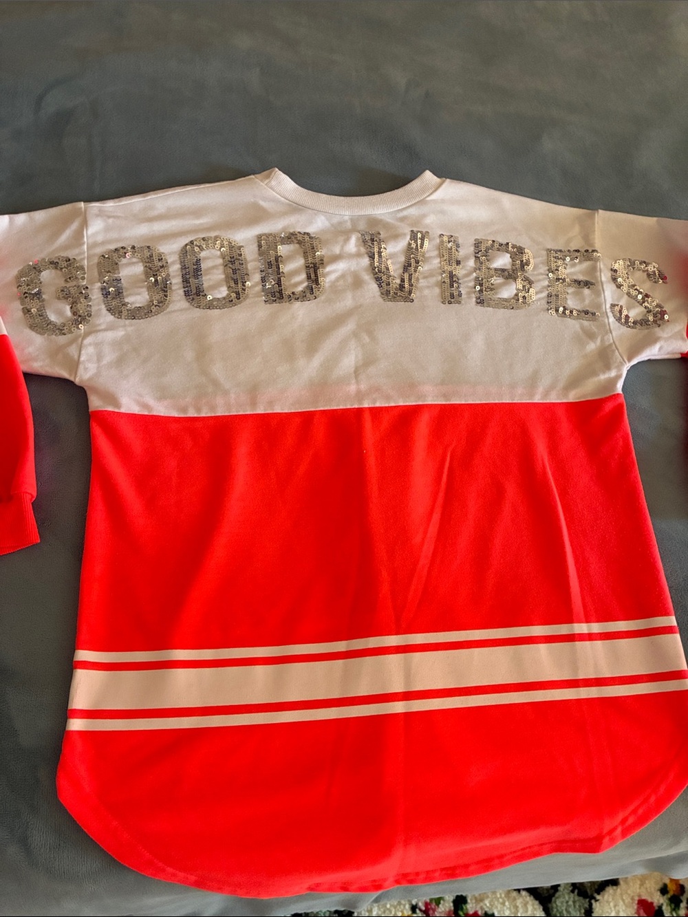 Good Vibes Sequin Graphic  women’s top